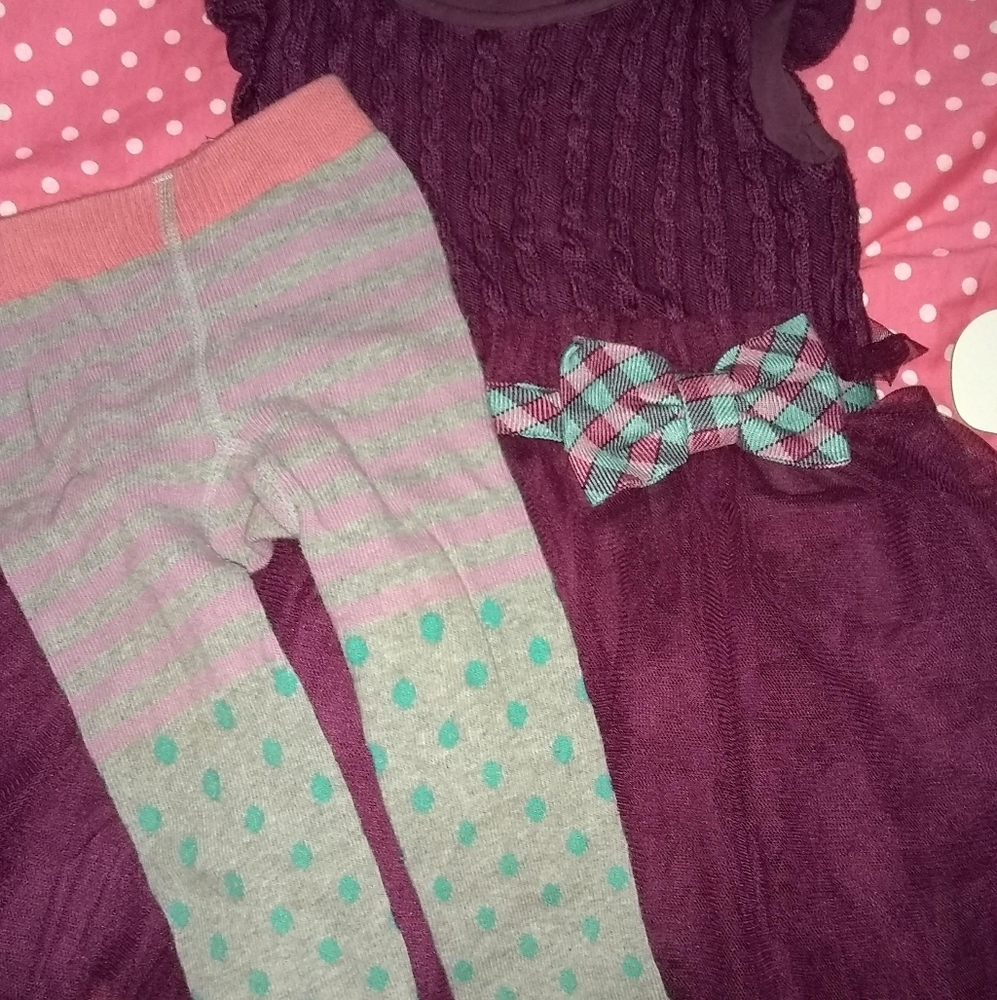 VGUC size 2 Matilda Jane Dress & Tights